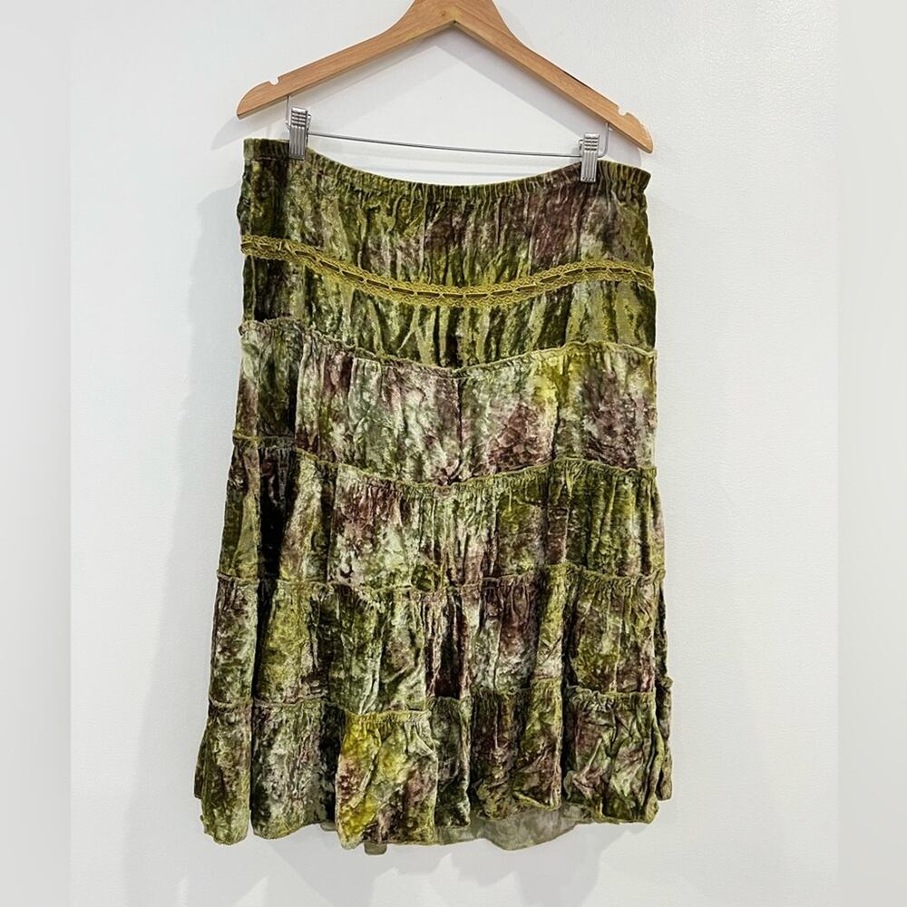 Vintage Y2K Mix Nouveau Tiered Skirt 8‎ Festival Boho Velvet Burnout Gilmore